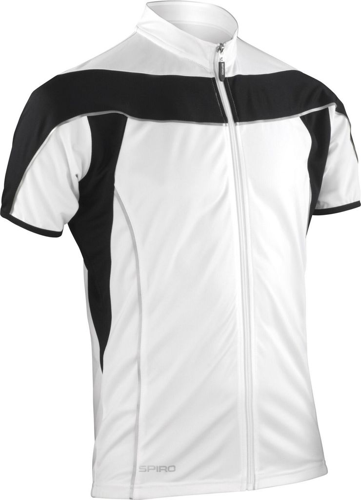 Spiro - "Bikewear" Performance-Jacke Durchgehender Reißverschluss für Herren BC5515 (XL) (Weiß/Schwarz)