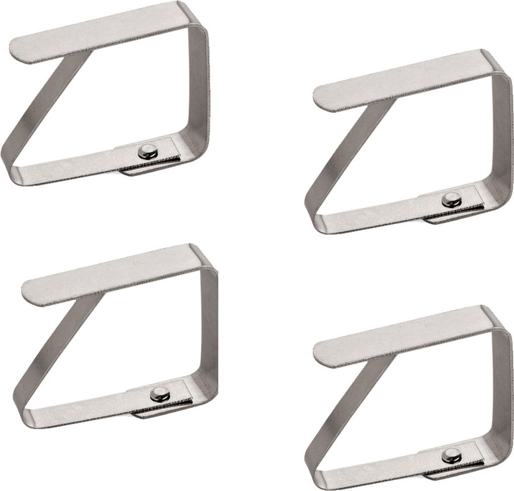 Tischtuchklemmen 4er Set - Edelstahl - bis 4cm Tischstärke