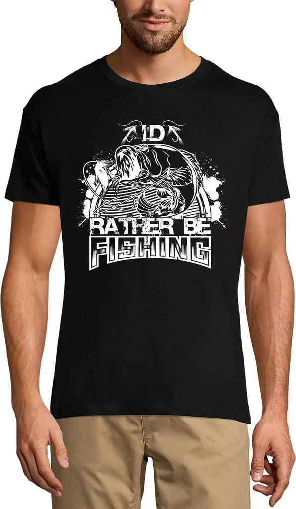 Herren Grafik T-Shirt Ich würde lieber fischen gehen - Angler – I'd Rather Be Fishing - Fisherman – Öko-Verantwortlich Vintage Jahrgang Kurzarm
