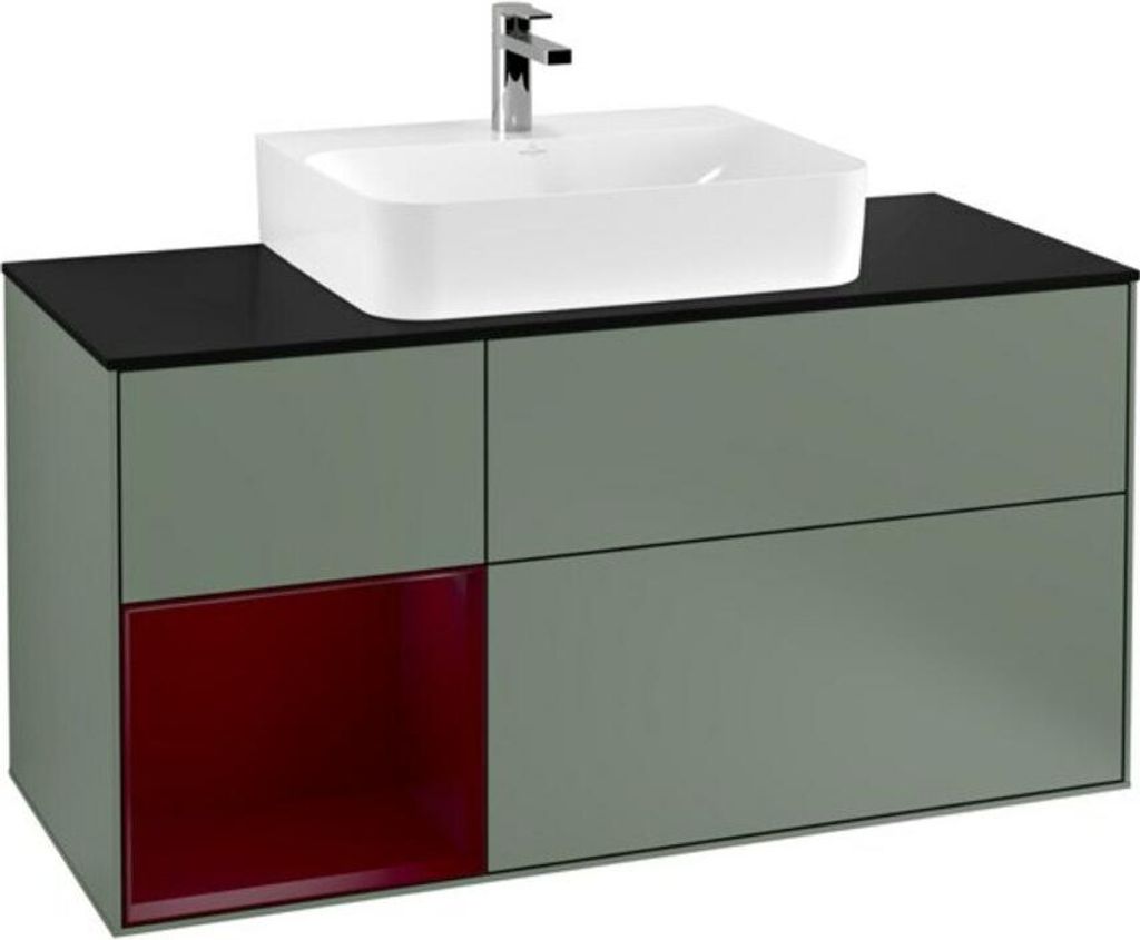 V&B Waschtischunterschrank Wandbeleuchtung Finion 120cm, Pl bla m, Reg li Peo, Oli. m Lac