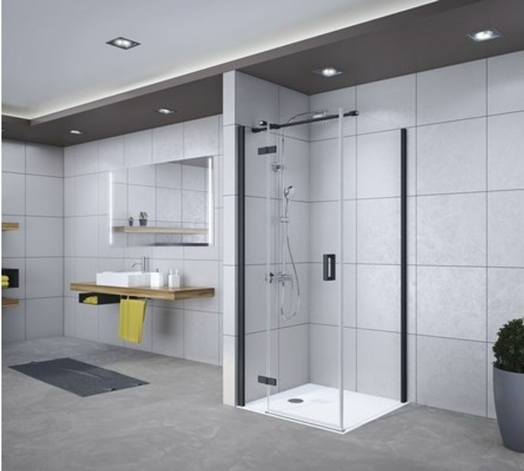 Drehtür für Seitenwand Breuer Panorama 120 cm Anschlag links Dekor Mastercarre Profilfarbe schwarz