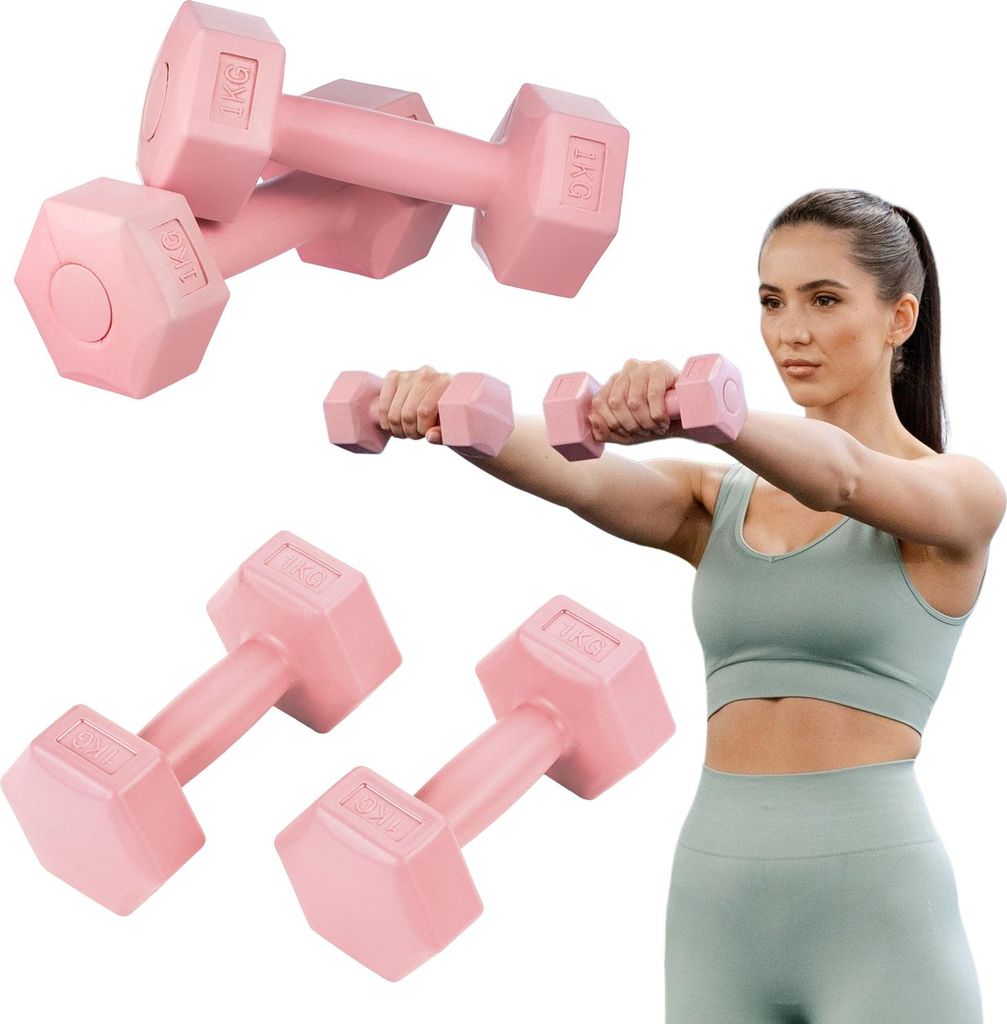 Gymtek Kurzhantel Set - 2x 1kg Hanteln - Hantel Set für Krafttraining, Fitness, Workout - Gymnastikhanteln für Home Gym