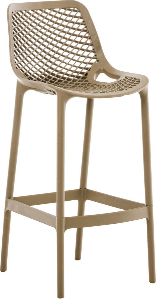 CLP Barhocker Air Kunststoff mit Lehne wetterfest UV-beständig bis 160 kg Farbe:schlamm