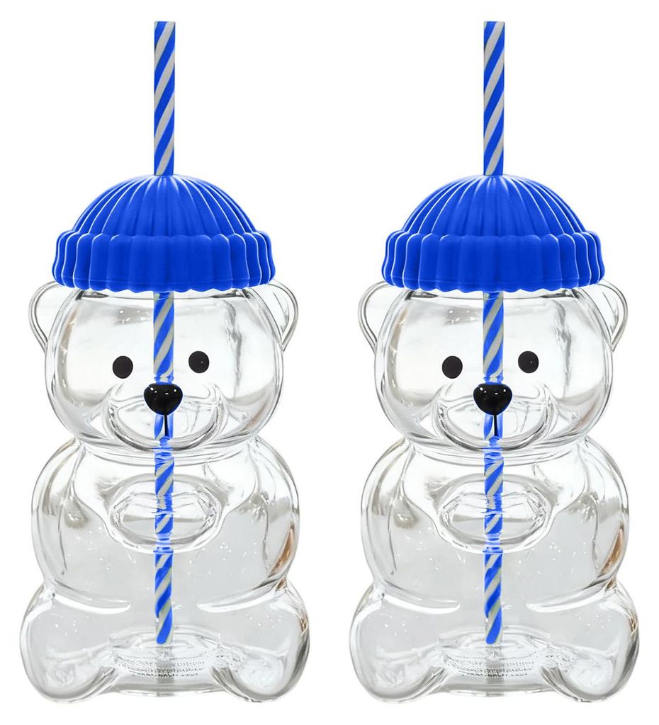 Bären-Trinkglas mit Strohhalm, hitzebeständiger Becher für Kaffee, Bier und Cocktails, niedliches Trinkglas für heiße und kalte Getränke