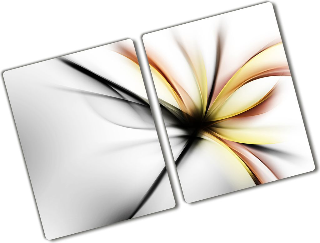 Tulup Glas Herdabdeckplatte - 2x40x52 cm - Glaskeramikkochfeld-Abdeckung Spritzschutz Glasabdeckplatte Kochplattenabdeckung und Schneidebrett - Zwe...