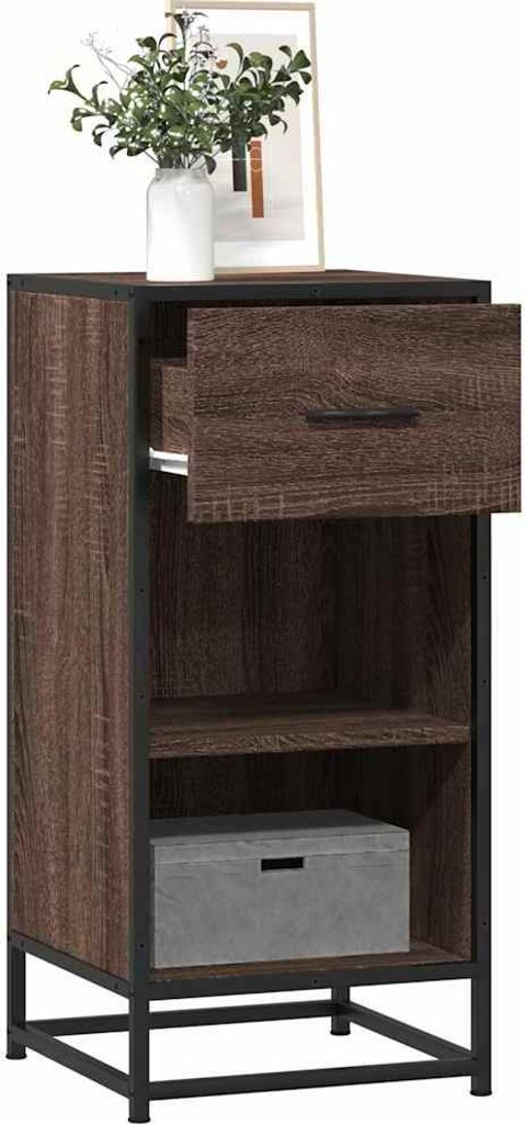 Maison Exclusive - Sideboard Braun Eichen-Optik 35,5x35x76 cm Holzwerkstoff Metall