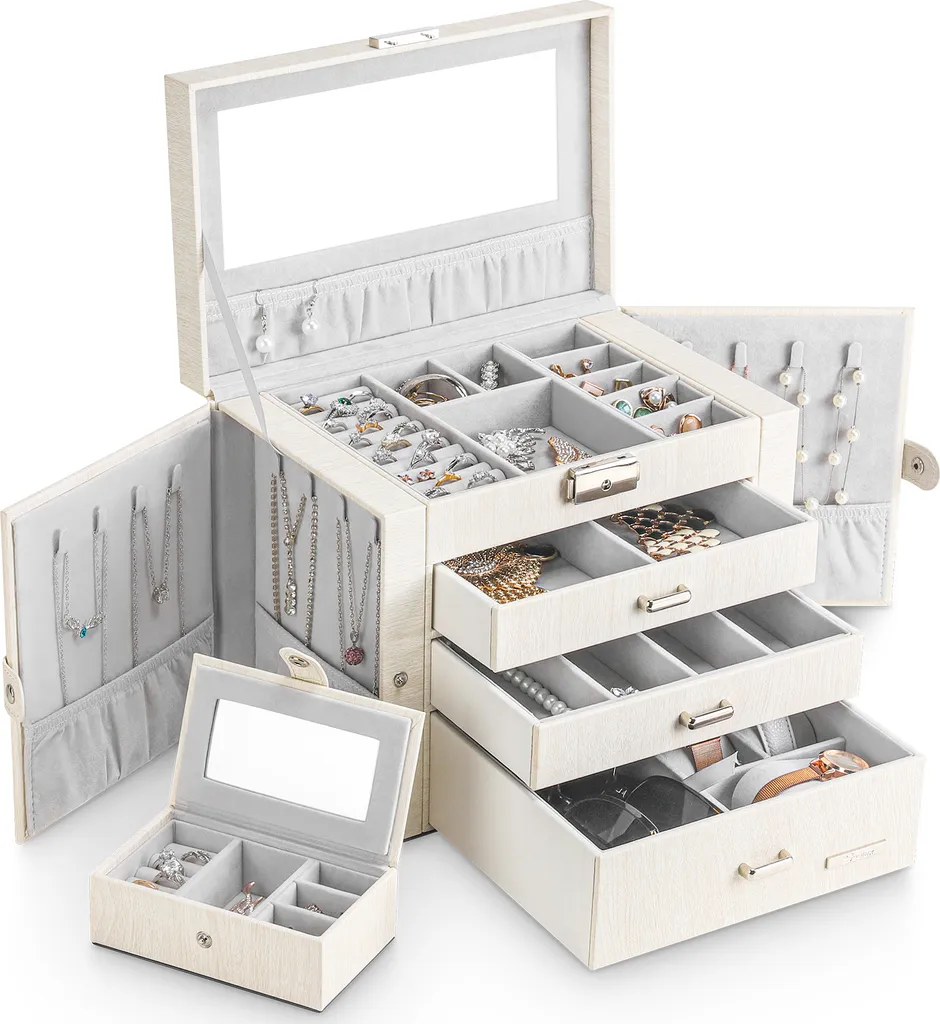 Coffret bijoux verrouillable 2en1 Yorbay Seelux avec mini-boîte amovible