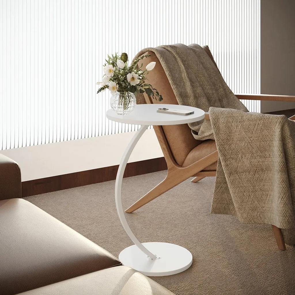 Table basse Vicco Alvio Blanc 40x60cm Modèle 55380 pour salon moderne