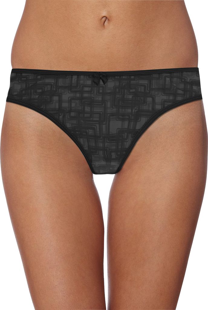 20X LOOBOO (XL) Damenslip CUBE BLACK Größe XS / S 28-30