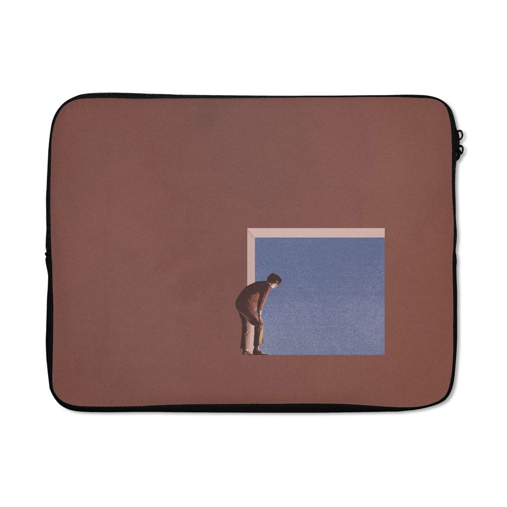 MuchoWow Laptop Hülle 17 Zoll Laptoptasche Mensch - Jahrgang - Design - Zipper - Schutzabdeckung