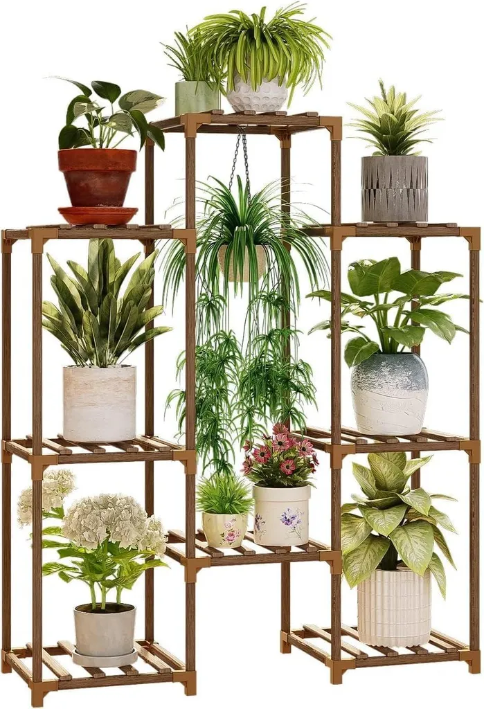 Porte-plantes en bois historique à 7 niveaux pour fenêtre et balcon