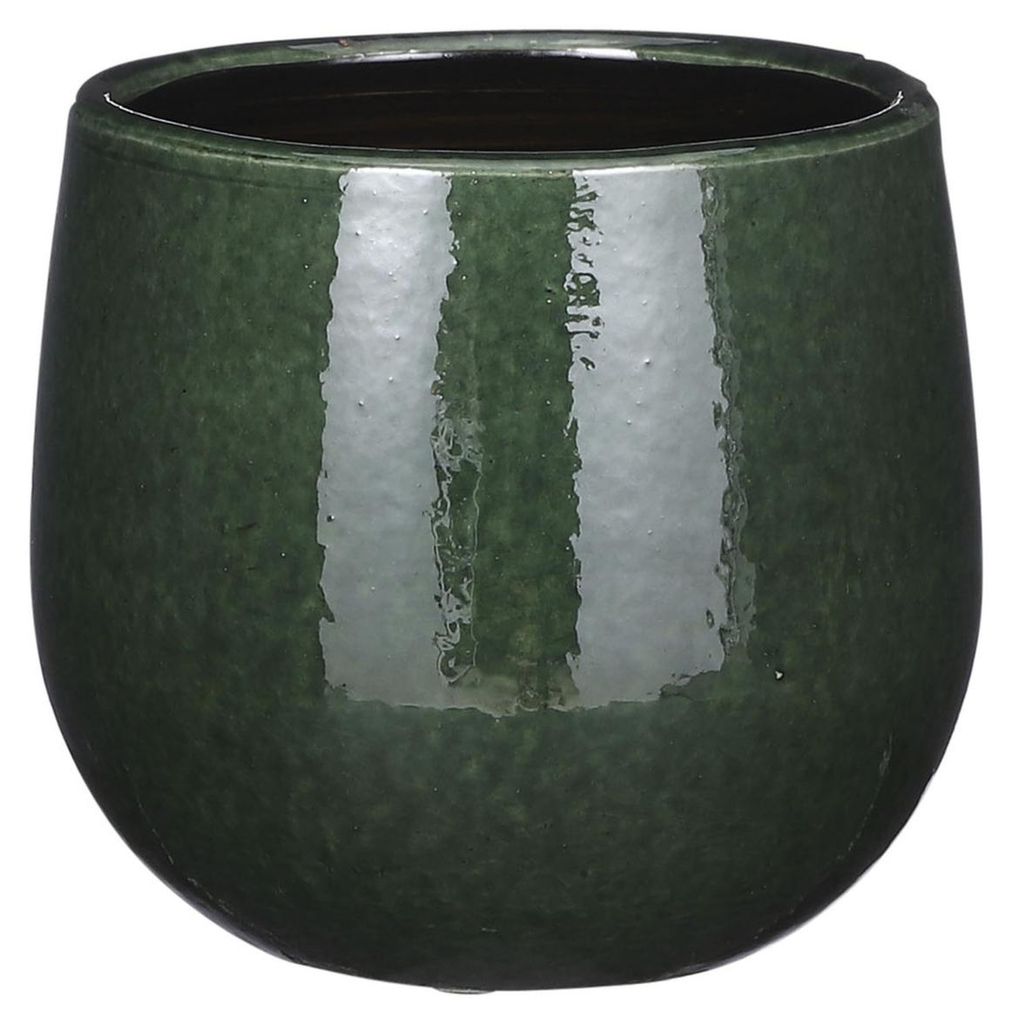 Mica Decorations Blumentopf - Keramik- dunkelgrun - leicht Produktbild 