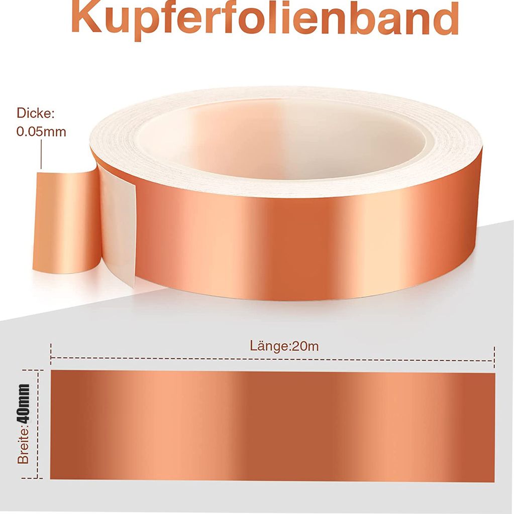 Měděná páska proti slimákům, 40 mm x 20 m plůtek proti Obrázek produktu 2