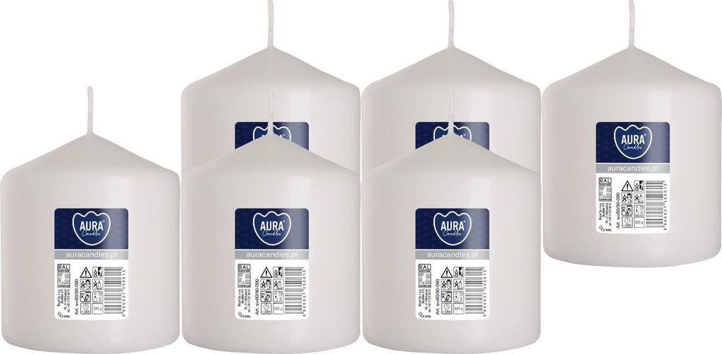 Świeca walec BISPOL Aura 38H 9CM SW80/90 BIAŁA 6szt. Zdjęcie produktu 