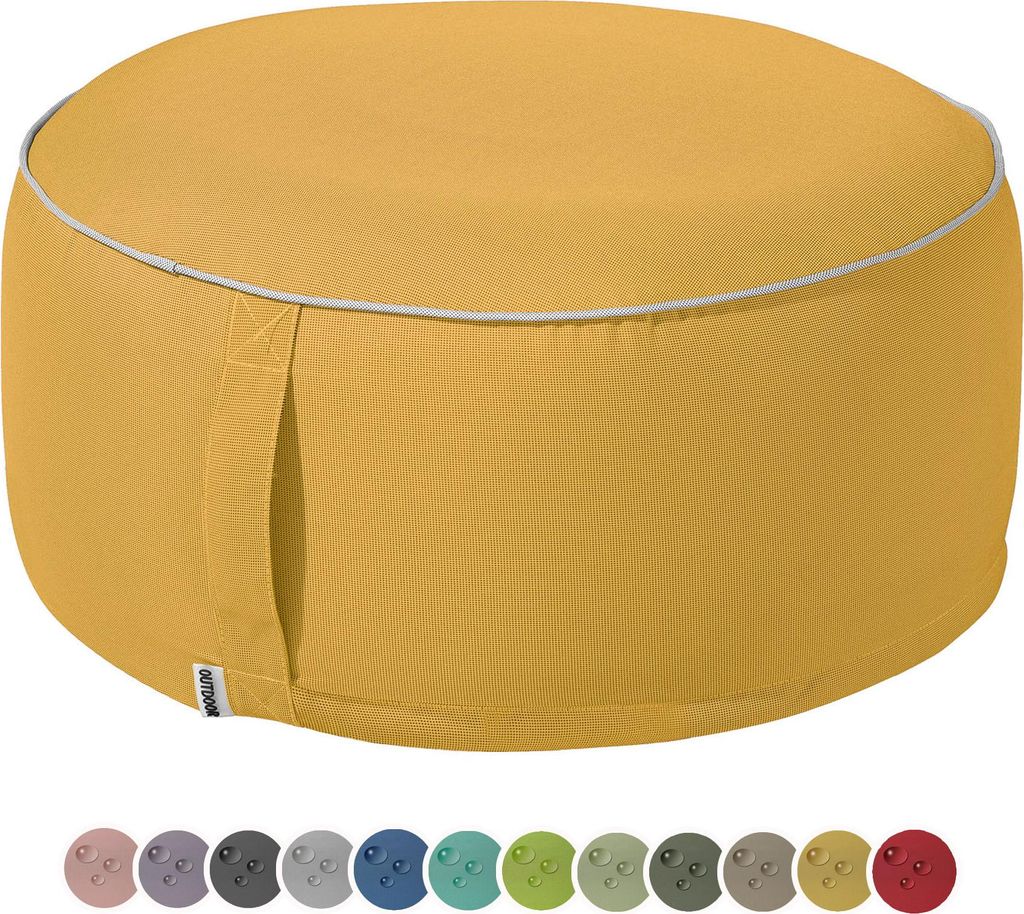 heimtexland Outdoor Pouf Sitzkissen wetterfest Garten Bodenkissen ausblasbar Fußhocker Yoga Lounge Hocker Tisch Party Deko Sitzsack 25x55 Typ551 S...