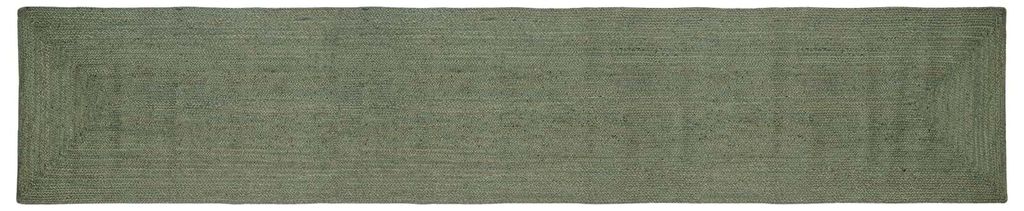 vidaXL Bereichsteppiche Rechtwinklig Olive Grün 80 x 400 cm Jute