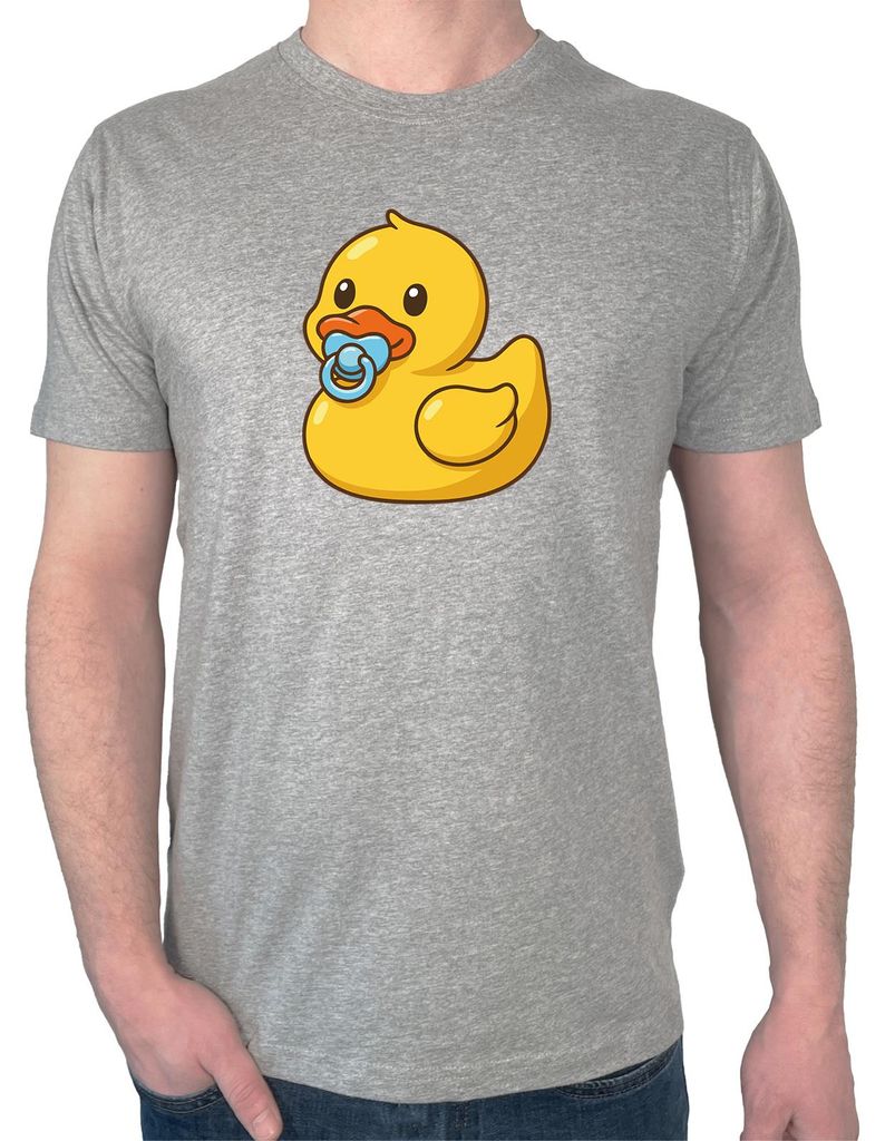 Huuraa Herren T-Shirt Quietscheente Baby Gummiente Säugling M Sport Grey Bio Baumwolle Fairtrade Herrenshirt Geschenkidee