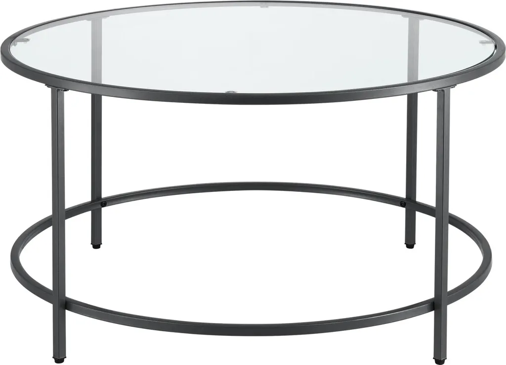 Table basse Leila design noir verre et métal 84cm In And OutdoorMatch