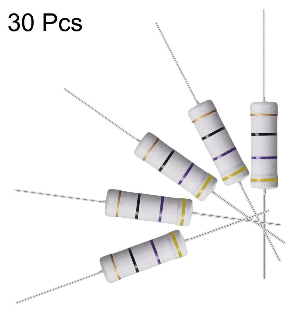 30 Stk. Metalloxid Film Widerstand 5 Watt Axiales Kabel 47 Ohm ¡À5% Toleranz