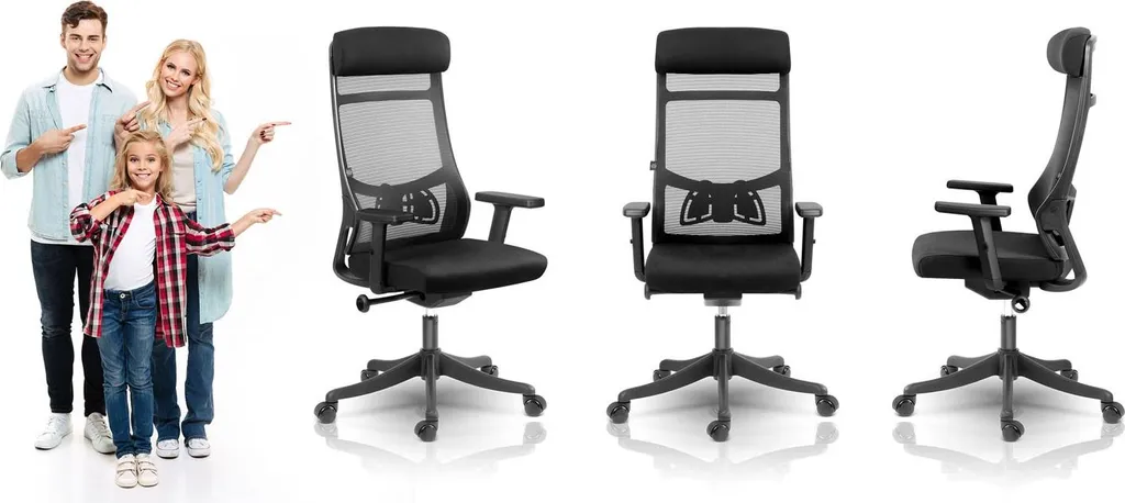 Fauteuil de bureau ergonomique noir Sofotel Brema en micro-maille - 10