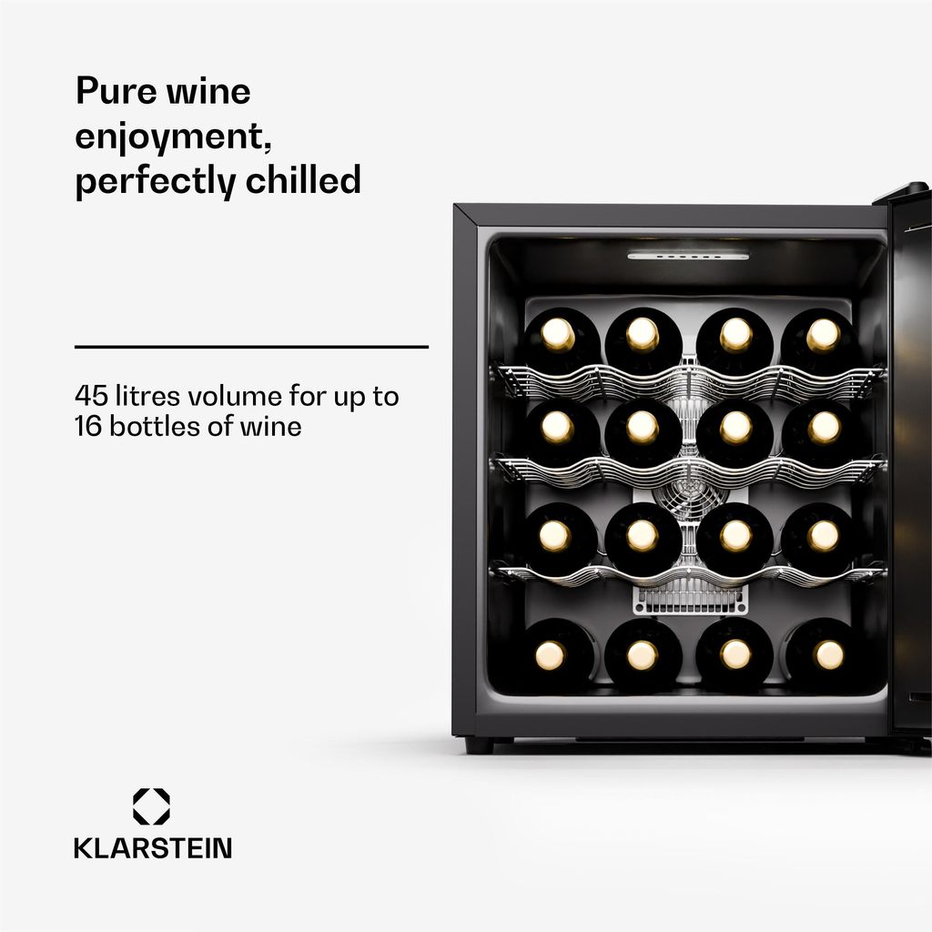 Klarstein volně stojící 1zónová vinotéka, malá vinotéka, Obrázek produktu 