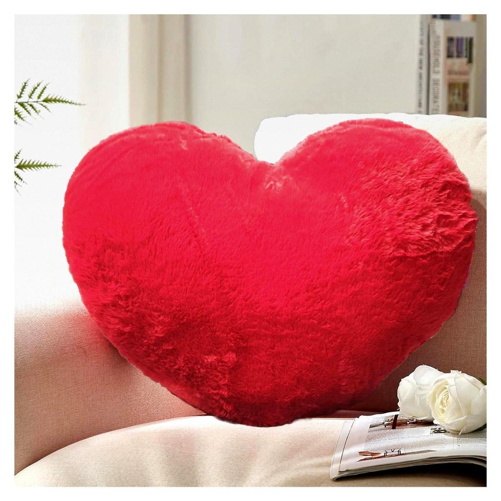 Herzkissen, Kuschelkissen für Wohnzimmer, Sofa, Schlafzimmer und Bett, 40 * 35 * 11 (Rot24)