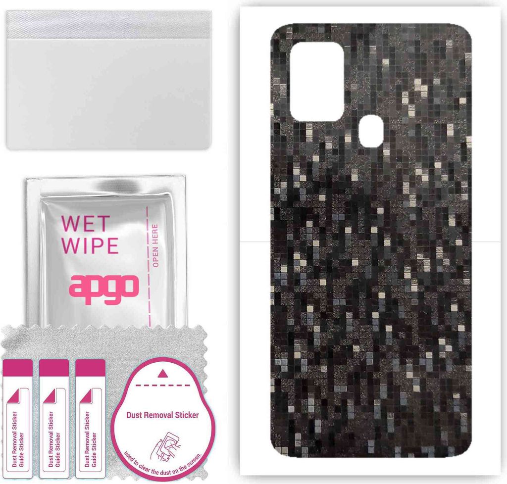 apgo Rückseite Schutzfolie, Skin, kompatibel mit Samsung Galaxy A21s, Hinten Displayschutzfolie aus Vinylfolie, kratzfest, einfache Montage - Carb...
