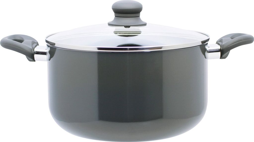 ELO Kochtopf Rhino Ø 24 cm aus gepresstem Aluminium, inklusive Glasdeckel ideal für alle Herdarten