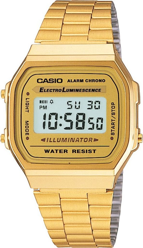 Casio A168WG-9WDF Vintage Uni-Digitaluhr mit Edelstahlband, Produktbild 