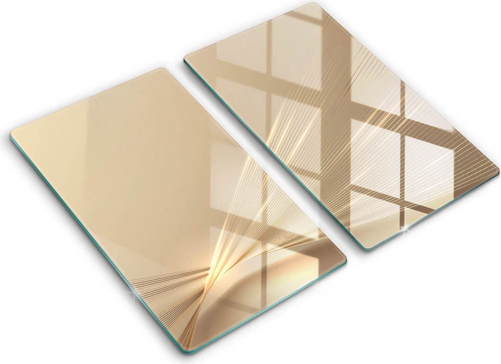 Glasschneideplatte - Herdabdeckplatte - 2x30x52 cm -Schneidebrett - Spritzschutz -Moderne Abstraktion