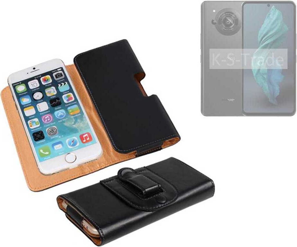 K-S-Trade Schützhülle Handyhülle kompatibel mit Sharp Aquos R7s Holster Gürtel Tasche Schutzhülle Handy-Tasche Smartphone Case Seitentasche