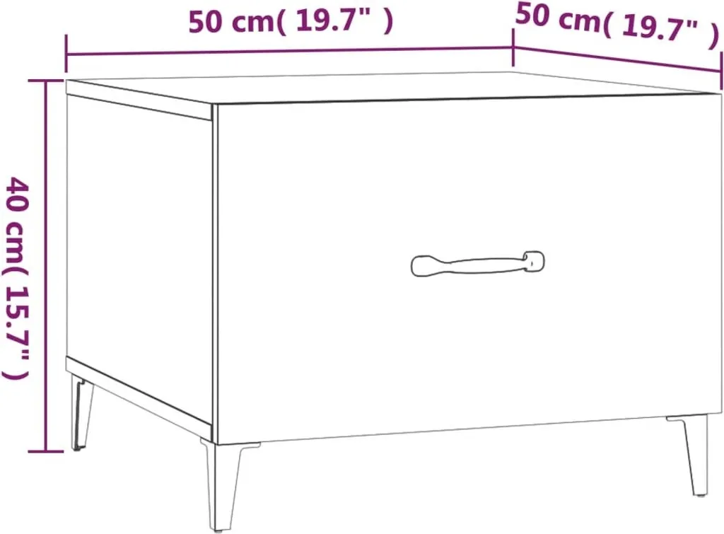 Tavolini con gambe in metallo 2 pz. Grigio Sonoma 50x50x40 cm - 10