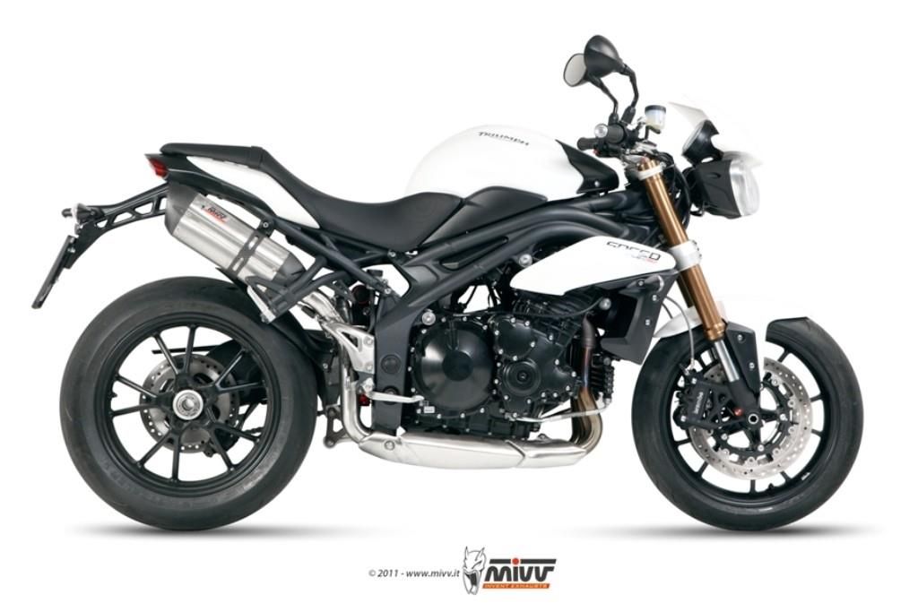MIVV Slip-on Dual Auspuff Genehmigt Edelstahl TRIUMPH Speed Triple 1050 R/S/RS 2011-15