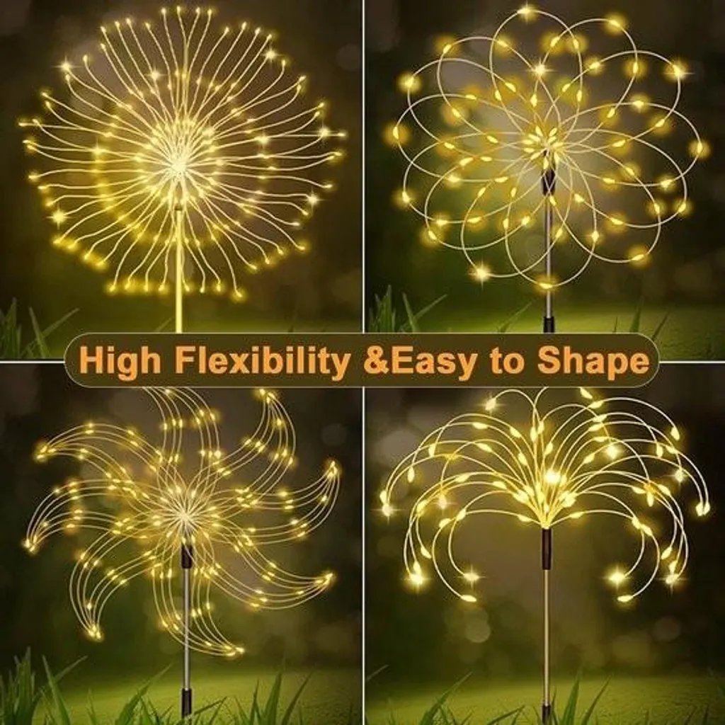 Éclairage de jardin solaire effet feu d'artifice pour terrasse et balcon