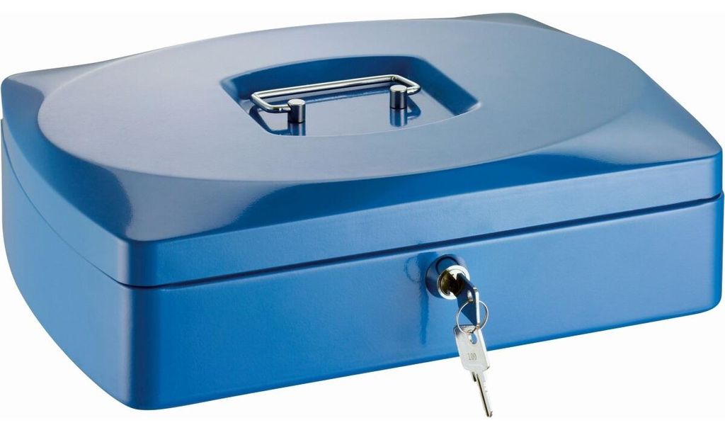 Alco Geldkassette Stahlblech 330x235xx90mm blau Produktbild 