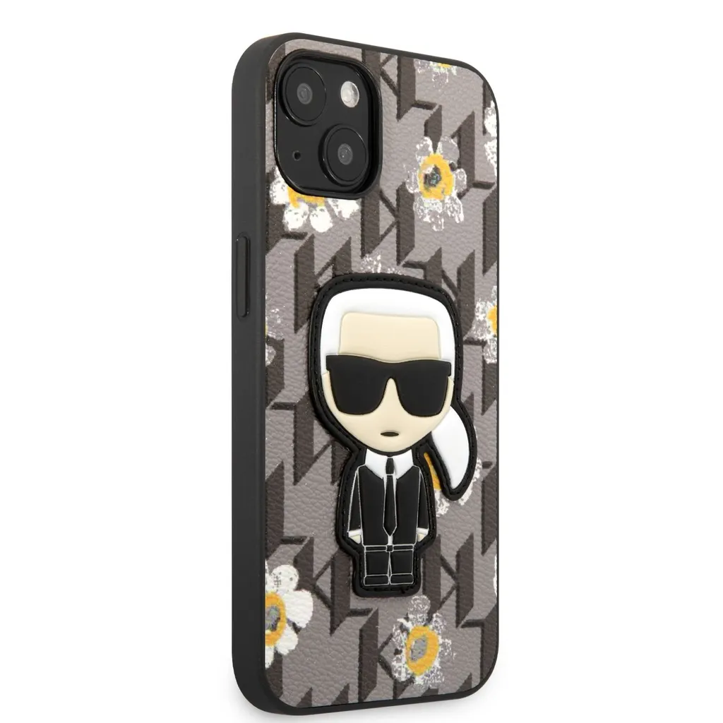 Custodia Karl Lagerfeld iPhone 13 Mini Grigia Ikonik Flower