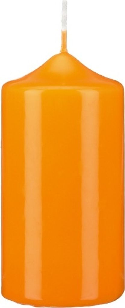 Stumpen Kerzen Mandarin Orange 12 x Ø 4 cm, 12 Stück getauchte Stumpenkerzen mit Spitzkopf in RAL Qualität