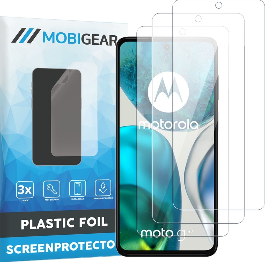 Mobigear Motorola Moto G52 Displayschutz Schutzfolie - Hüllenfreundlich (3er Pack)