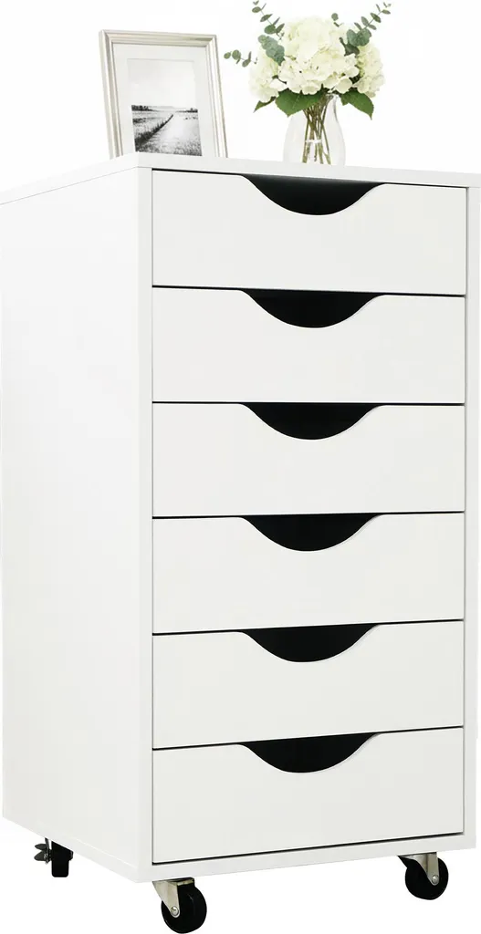 Relaxdays Contenitore su Ruote a 6 Cassetti per Hobby e Fai da Te