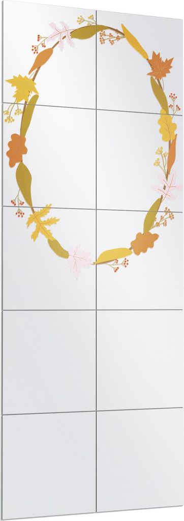 DEQORI Wandspiegel Puzzle 60x150 cm 'Herbstlicher Blätterkranz' Spiegel Ganzkörperspiegel