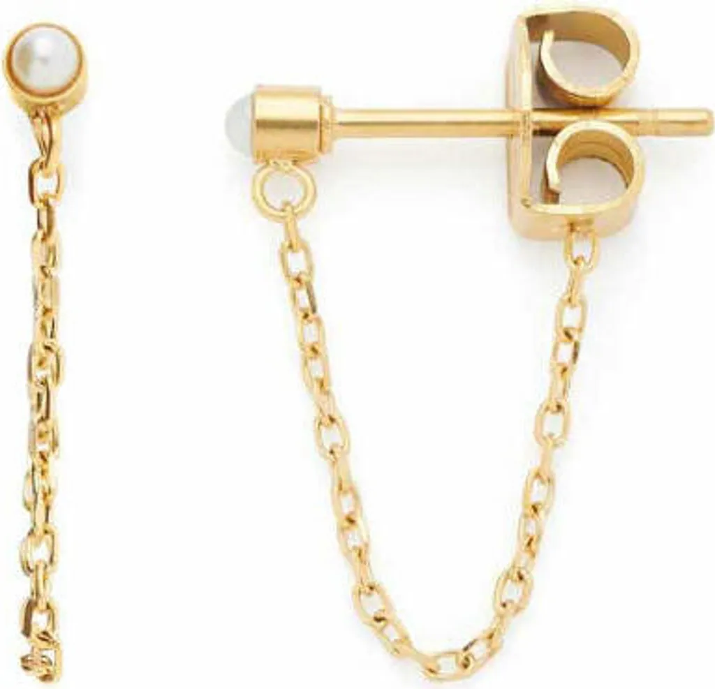 Leonardo Jewels 023918 Orecchini Minimal: Oro e Perla in Acciaio