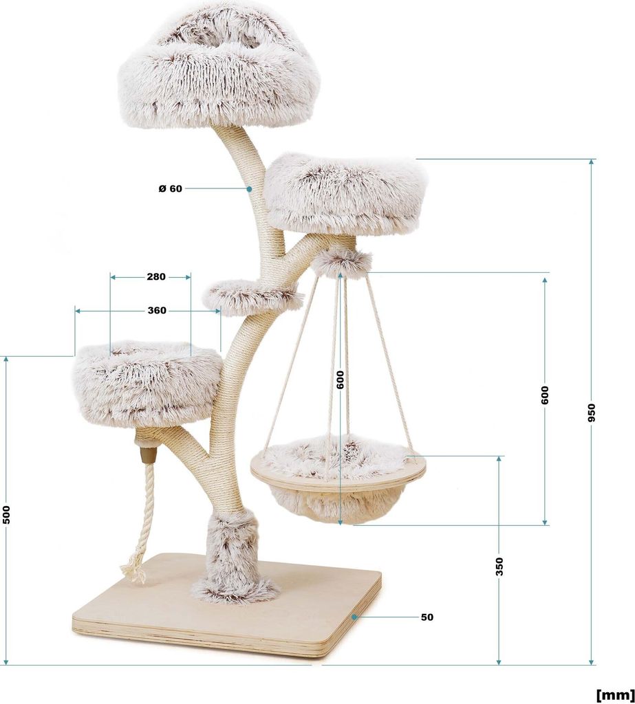 Fudajo Designer Kratzbaum in Zweigdesign 130 cm hoch, Produktbild 5