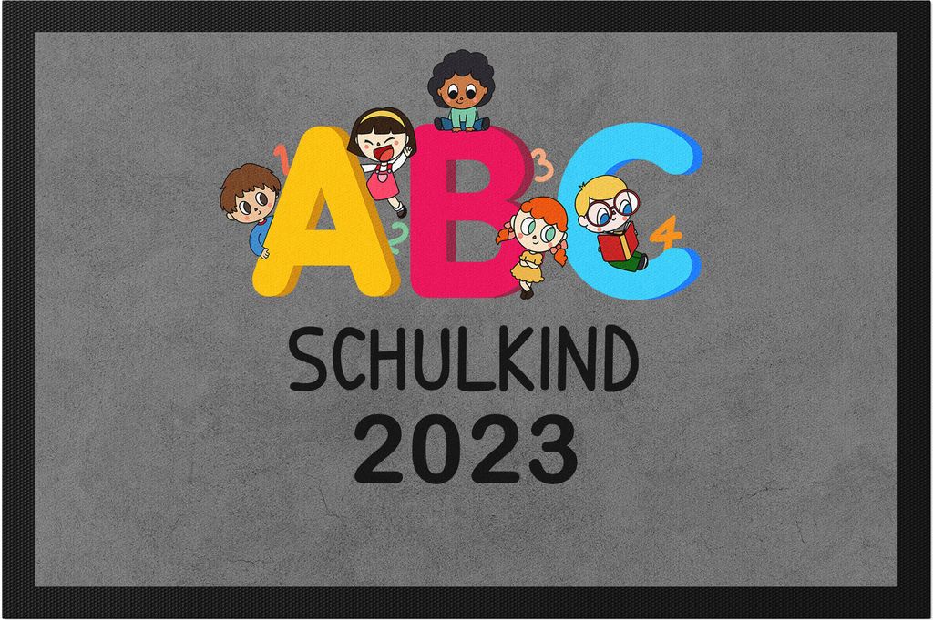 ABC Schulkind 2023 Fußmatte Einschulungsgeschenk 1. Klasse Grundschule Geschenkidee