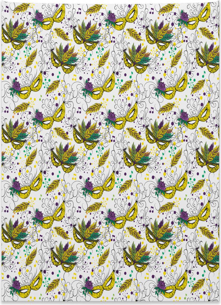 Abakuhaus New Orleans Wandteppich, Harlekin Masken aus Weiches Mikrofaser Stoff Kein Verblassen Klare Farben Waschbar, 110 x 150 cm, Mehrfarbig