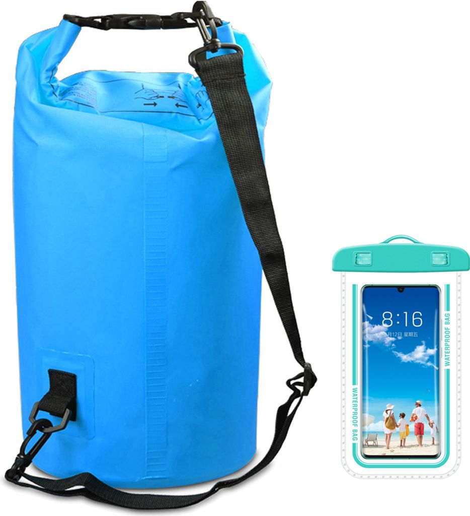 5L Blau Waterproof Dry Bag - Trockener Kompressionssack mit Rolltop hält die Ausrüstung für Kajakfahren, Strand, Rafting, Bootfahren, Wandern, C...
