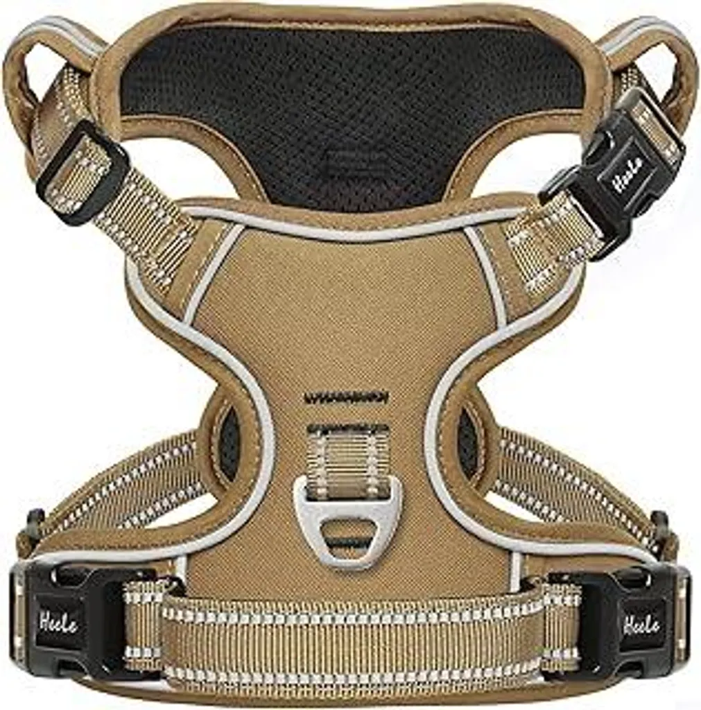 HEELE Pettorina Cane M Marrone Antistrappo Riflettente No-Pull