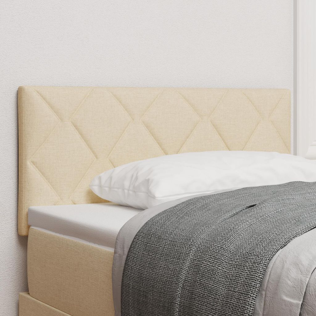 LED Kopfteil Rautenmuster Creme 100 cm Stoff, Design Möbel Kopfteile Neu