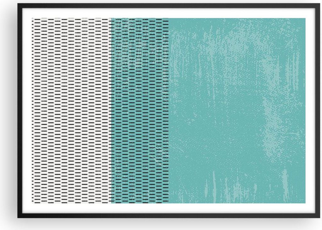 Gerahmtes Poster - Schwarzer Rahmen - Abstraktion Modern Striche - 100x70 cm - Wand Bild - Wanddeko - Wandbilder - Kunstposter - Wandposter - Bilde...