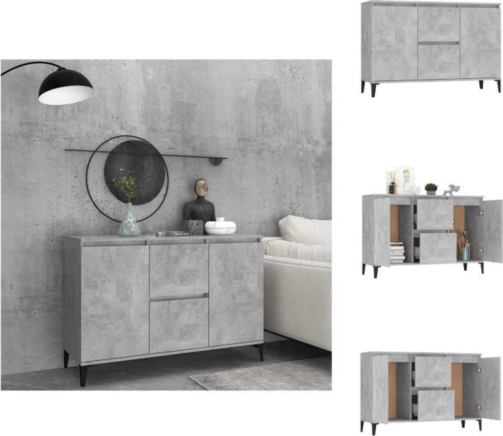 vidaXL Sideboard Betongrau 104x35x70 cm Holzwerkstoff - Sideboards