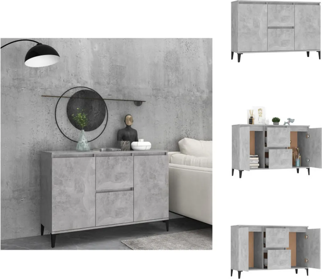 Madia Industriale vidaXL Grigio Cemento 104x35x70 cm | Mobile Robusto